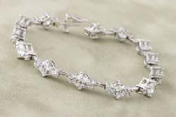 Diamond and silver bracelet